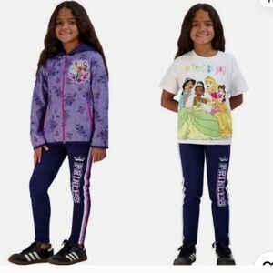 Girls Disney 3pc Set Sweater Girl Princess Purple Hoodie, Shirt, PantsSize 7 NEW